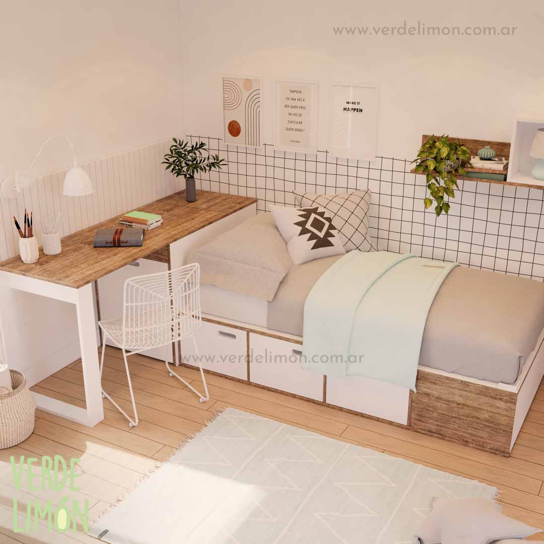 Cama Box con Escritorio KIKI